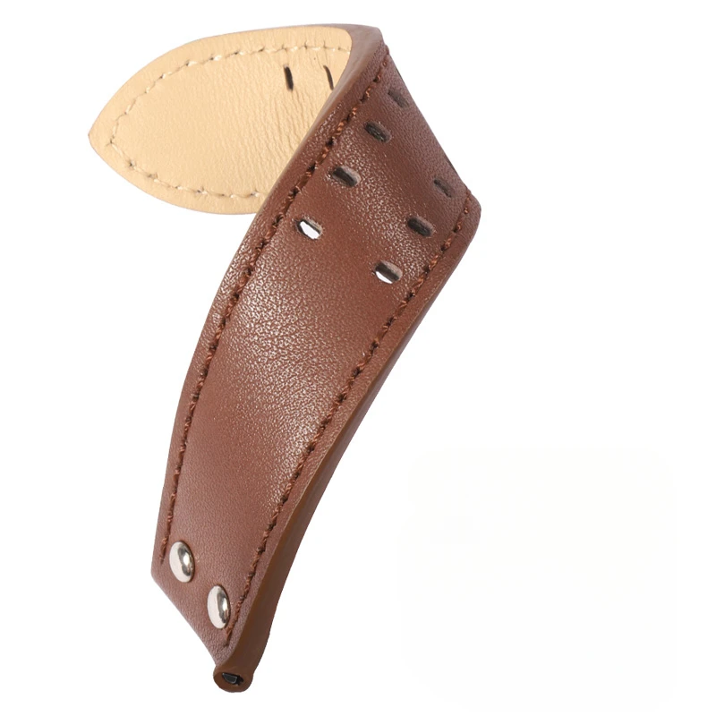 สายนาฬิกาหนังวัวแท้ระบายอากาศได้ดีเป็นมิตรต่อผิวอุปกรณ์เสริมสำหรับ H760250ฮามิลตันสีกากีการบินขนาด20 22มม.