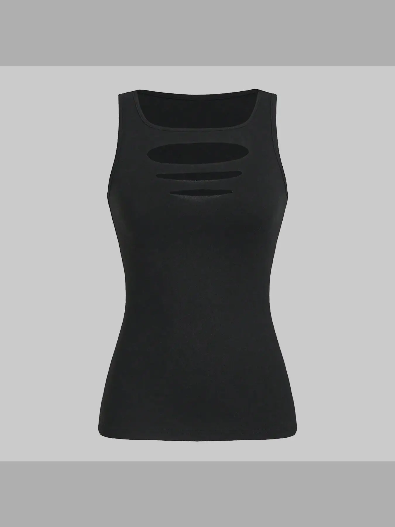 Women's Solid Square Neck Tank Romper, Casual Sleeveless Skinny Romper for Daily Wear, Ladies Clothes for All Seasons