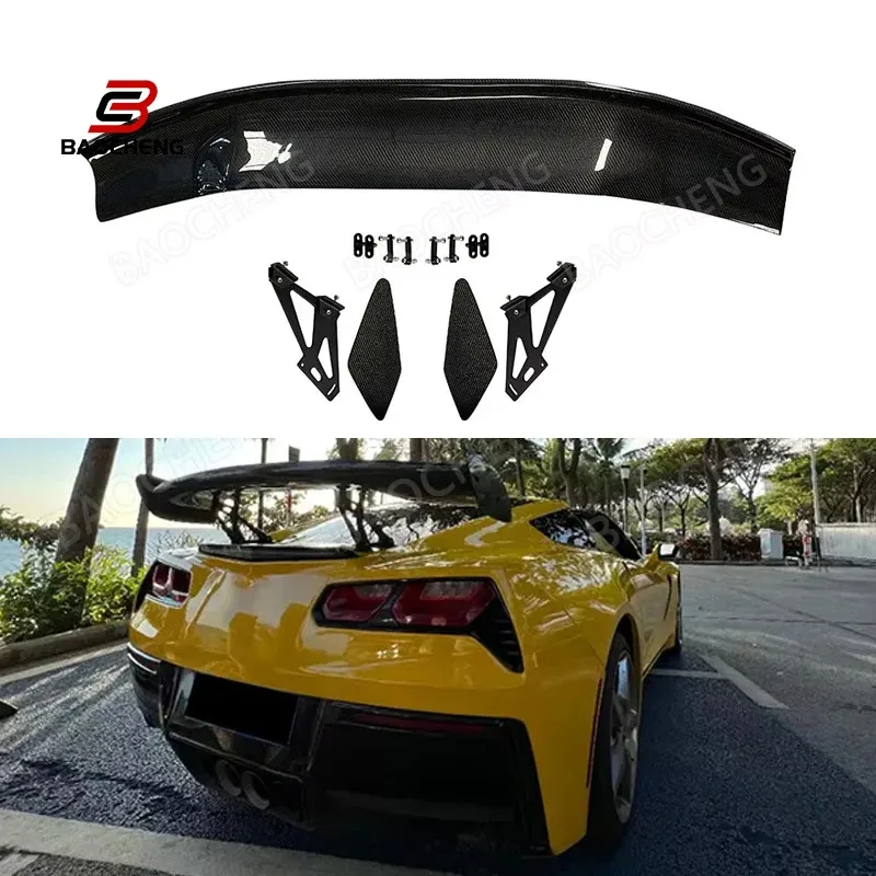 

For C7 Rear Wing Carbon Fiber GT High-leg Spoiler High-peormance Fixed Wing Modification Auto Part Bodykit