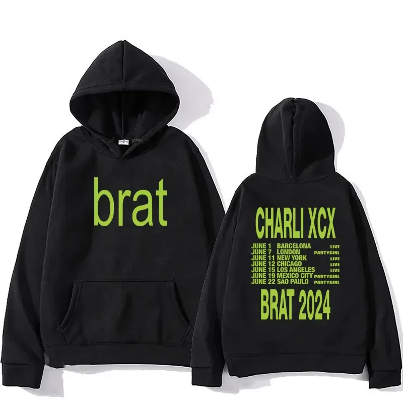 

Charli Xcx Brat Tour Harajuku Hoodie Men Women Hip Hop Hooded Sweatshirt Fashion Casual Oversized Fleece Tracksuit pullover male