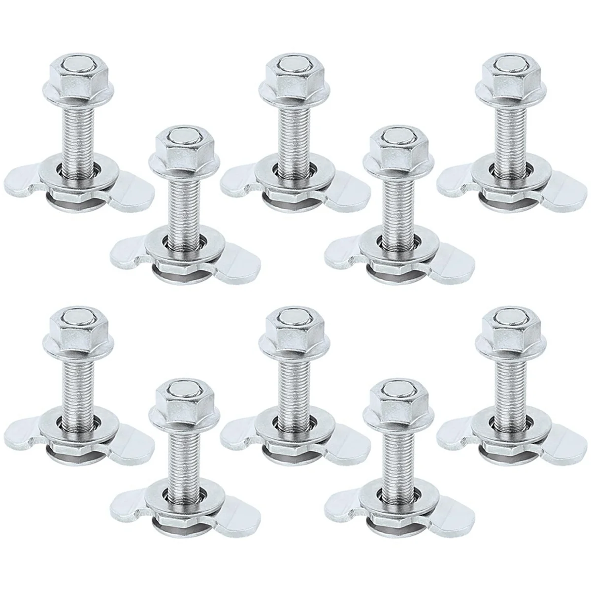 ABZV-L Track Threaded Stud Fittings L-Track Threaded Double Stud Lug Fitting Tie Down, Used with L Track Rails, Silver
