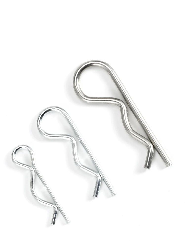 1-20 pz 304 In Acciaio Inox Tipo R Coppiglia A Molla Pin M1.2 M1.5 M1.8 M2 M2.5 M3 M3.5 M4 M5 M6 Forma D'onda Split Clip Morsetto Spille