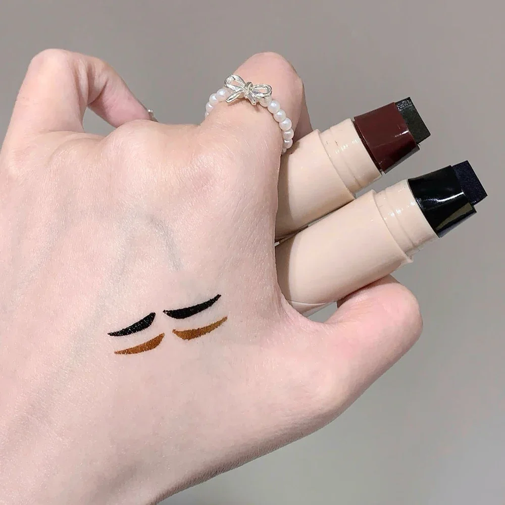 رؤوس مزدوجة كحل ختم أسود براون ماكياج عيون قالب أداة مقاوم للماء طويلة الأمد العين اينر تمديد كوميستيك #4