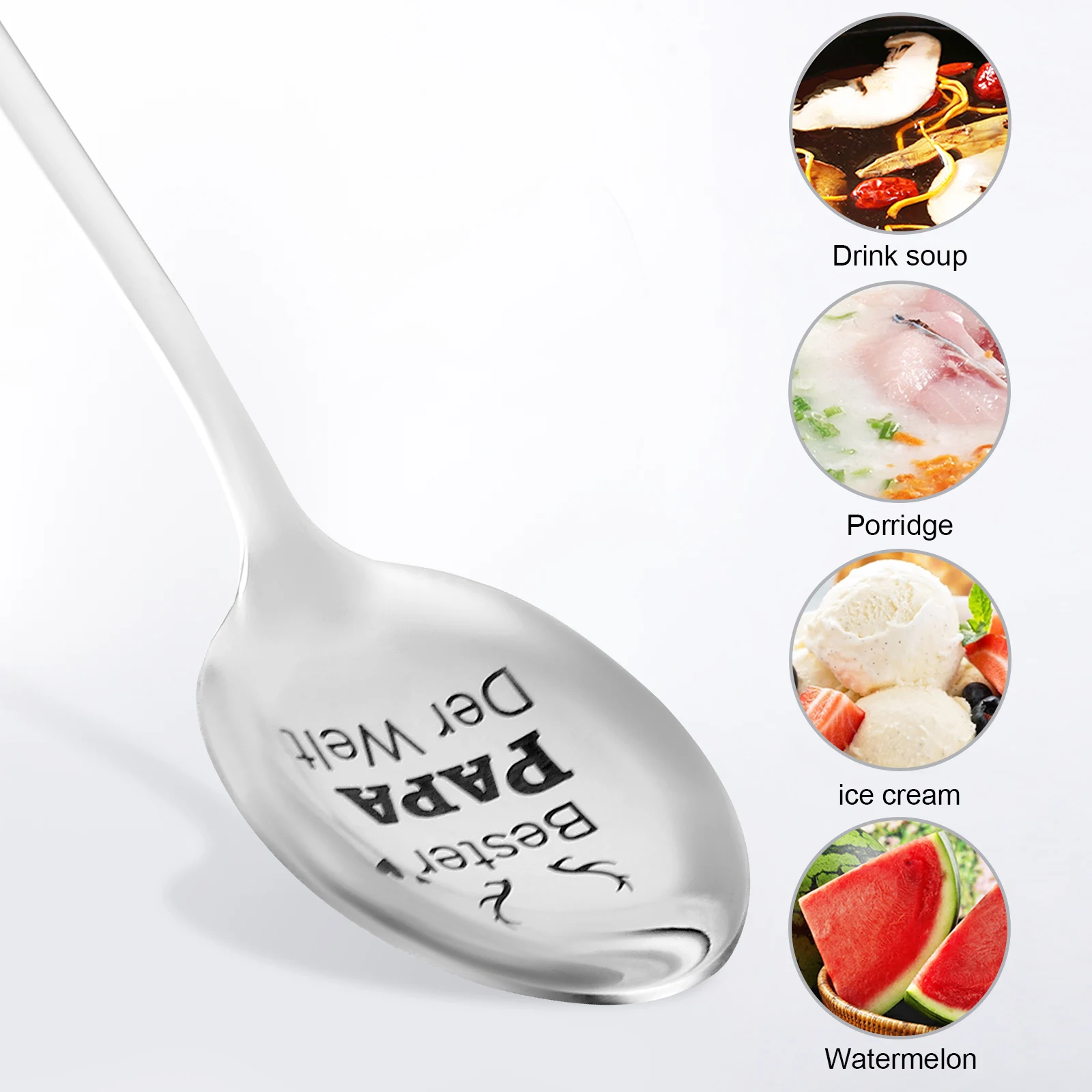 

4pcs 2 Sets Stainless Steel Spoons German Gift Boxes Coffee Tea Spoon Ice Cream Spoon Parents Present Dad