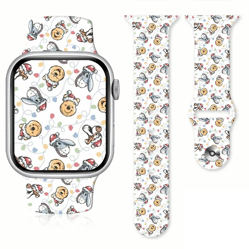

Winnie the Pooh Strap for iWatch 11 10 9 8 Silicone Band Replaceable Bracelet for Apple Watch 46mm 44mm 42mm 41mm 38mm Watchband
