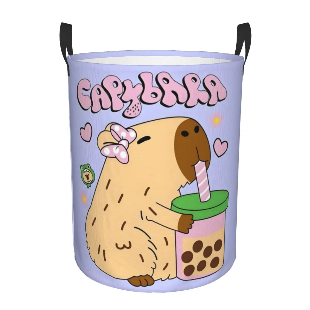 

Custom Funny Colourful Creative Capybara Printed Laundry Basket Collapsible Toy Clothes Hamper Storage Bin for Kids Nursery