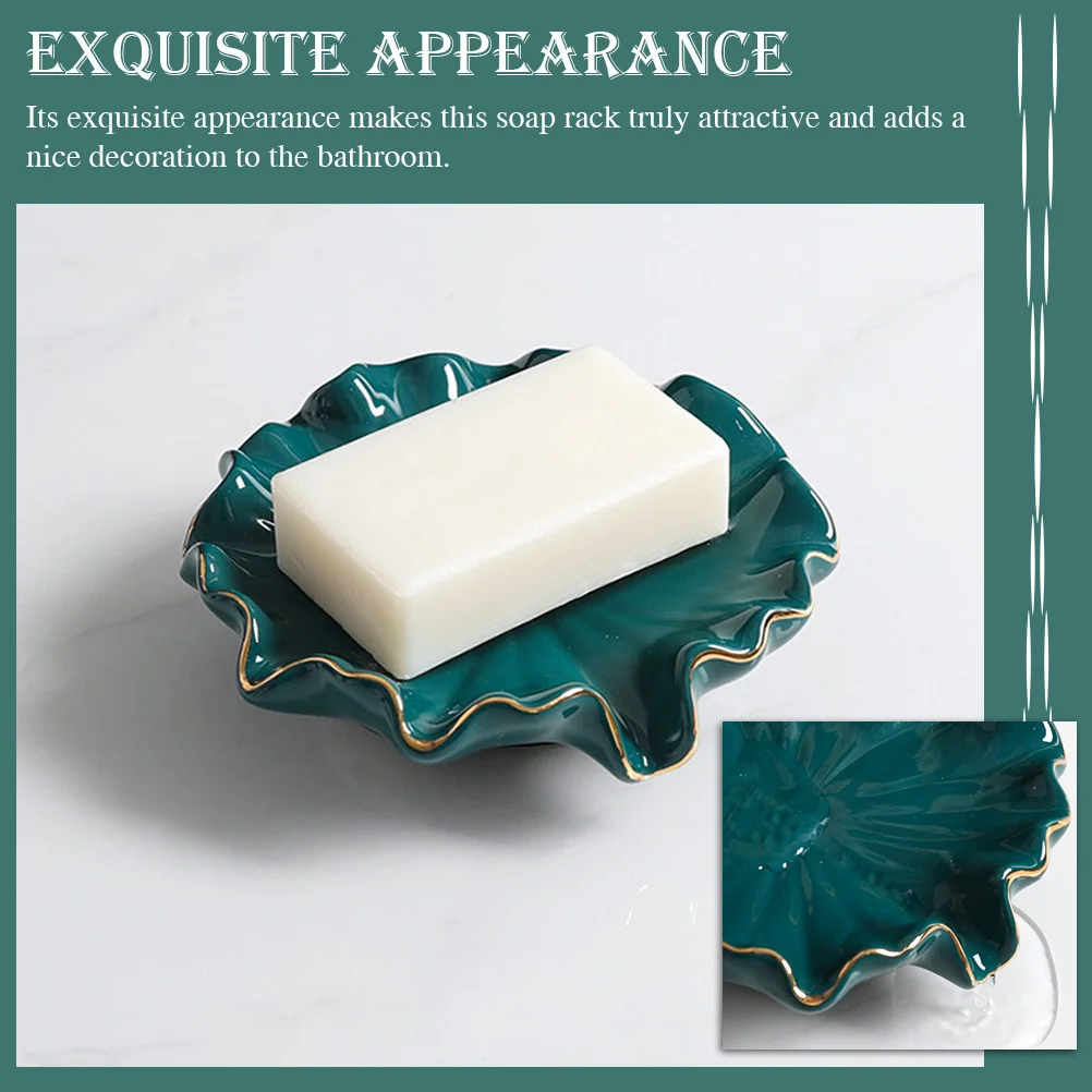 

Ceramic Draining Soap Box Bathroom No Punching Exquisite Design Dry Fast Keep Clean Decorative Storage Holder Ceramic Soap Box