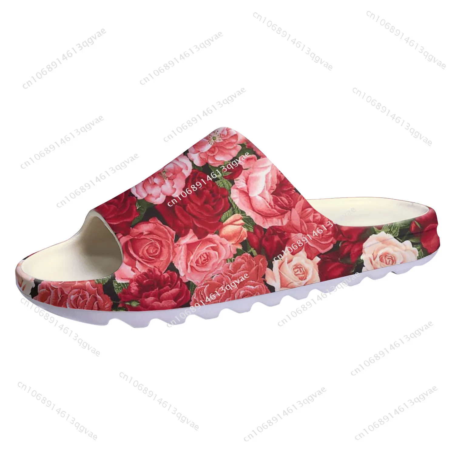 Rose Pattern Design Soft Sole Sllipers Home Clogs Customized Water Shoes Mens Womens Teenager Stepping on Shit Beach Sandals