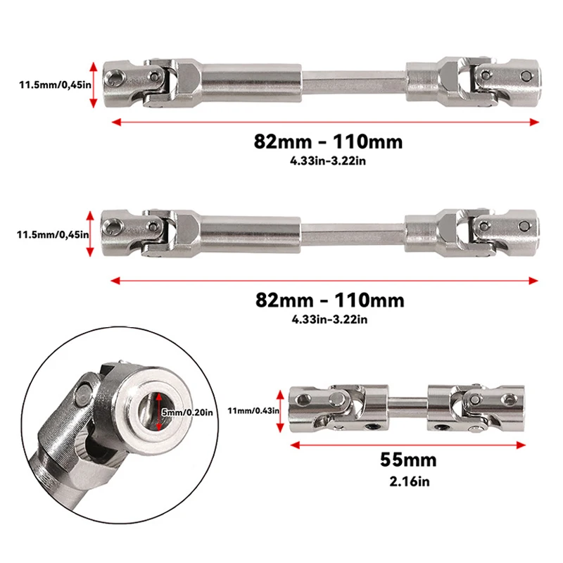 1 Set Metal Drive Shaft Steel Driveshaft For MN128 MN86 MN86S G500 1/12 RC Car Upgrade Parts Acceessories