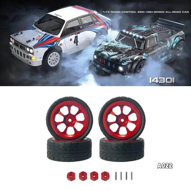 

Tyres Metal Wheel Hubs Tires Coupler Set For MJX 1/14 14301 14303 RC Car Upgrade Parts