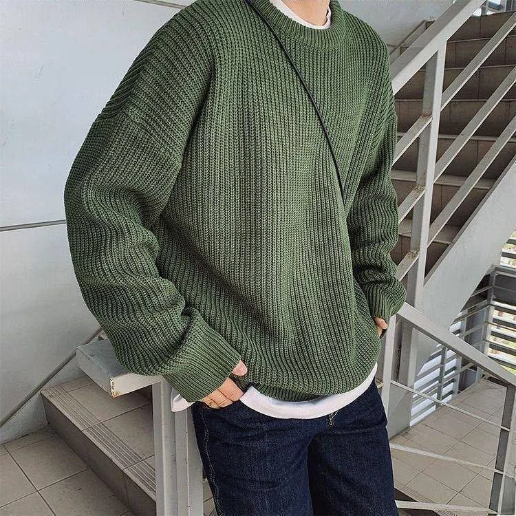 

Men's Winter Faion Knitted Sweater Pullover Coolmax Fiber Casual Long Sve round Ne Sweater Youth Vitali Sle
