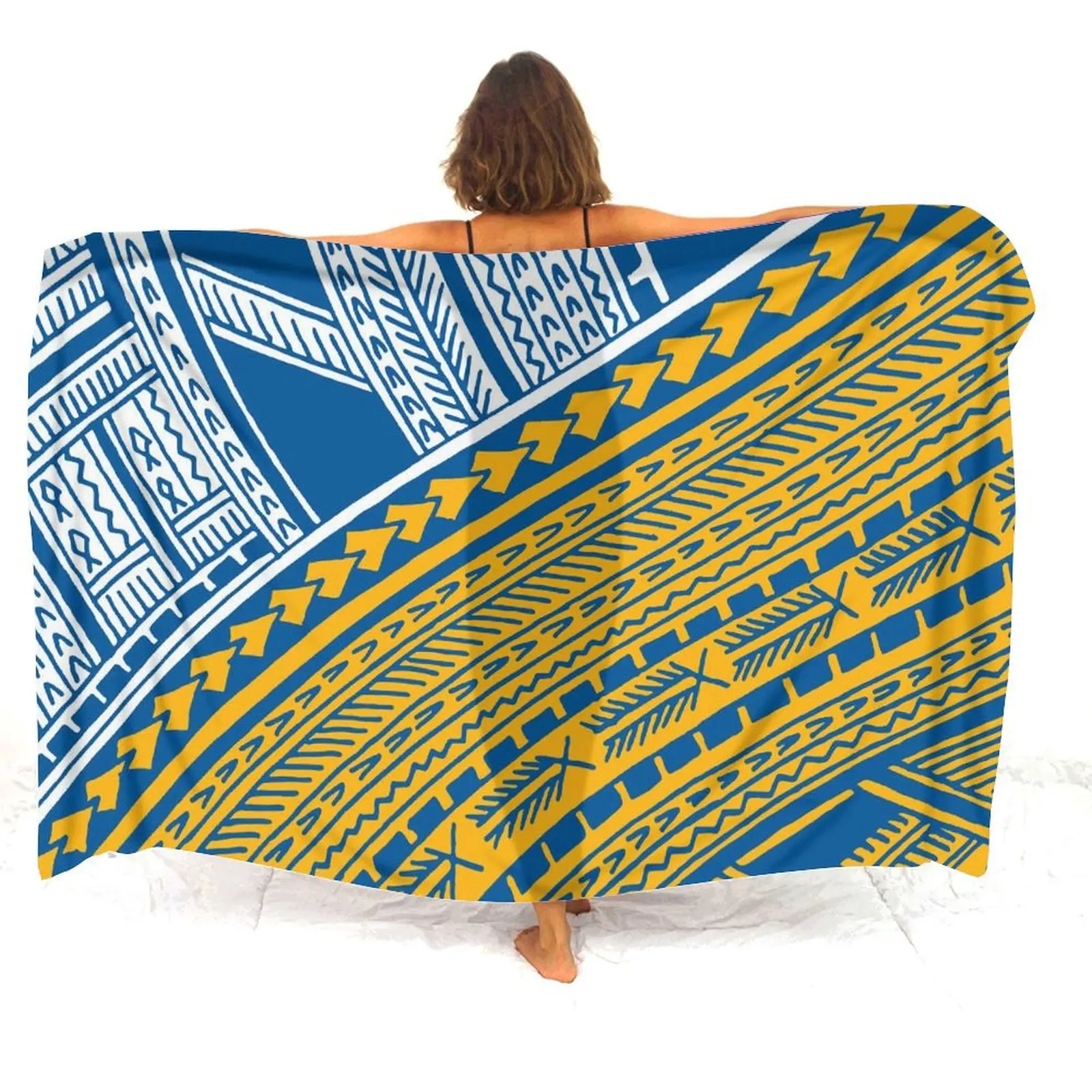 Nueva chaqueta personalizada, Bikini Sarong de una pieza, envoltura de baño para bronceado polinesio, estampado artístico, ropa múltiple, bronceado suave, moda para vacaciones, Sarong