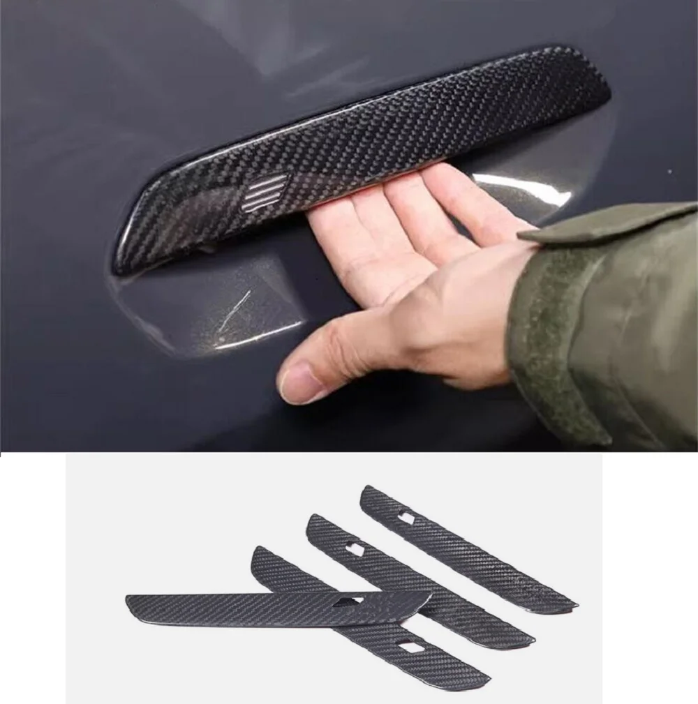 

Real Dry Carbon Fiber Car Side Door Handle Panel Cover Trim For BMW 4 Series G22 G26 4Dr 2020-2024