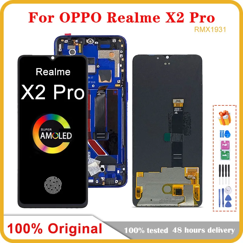 

ЖК-дисплей 6,5 дюймов AMOLED для Realme X2 Pro, сменный сенсорный ЖК-экран с дигитайзером для Realme X2Pro