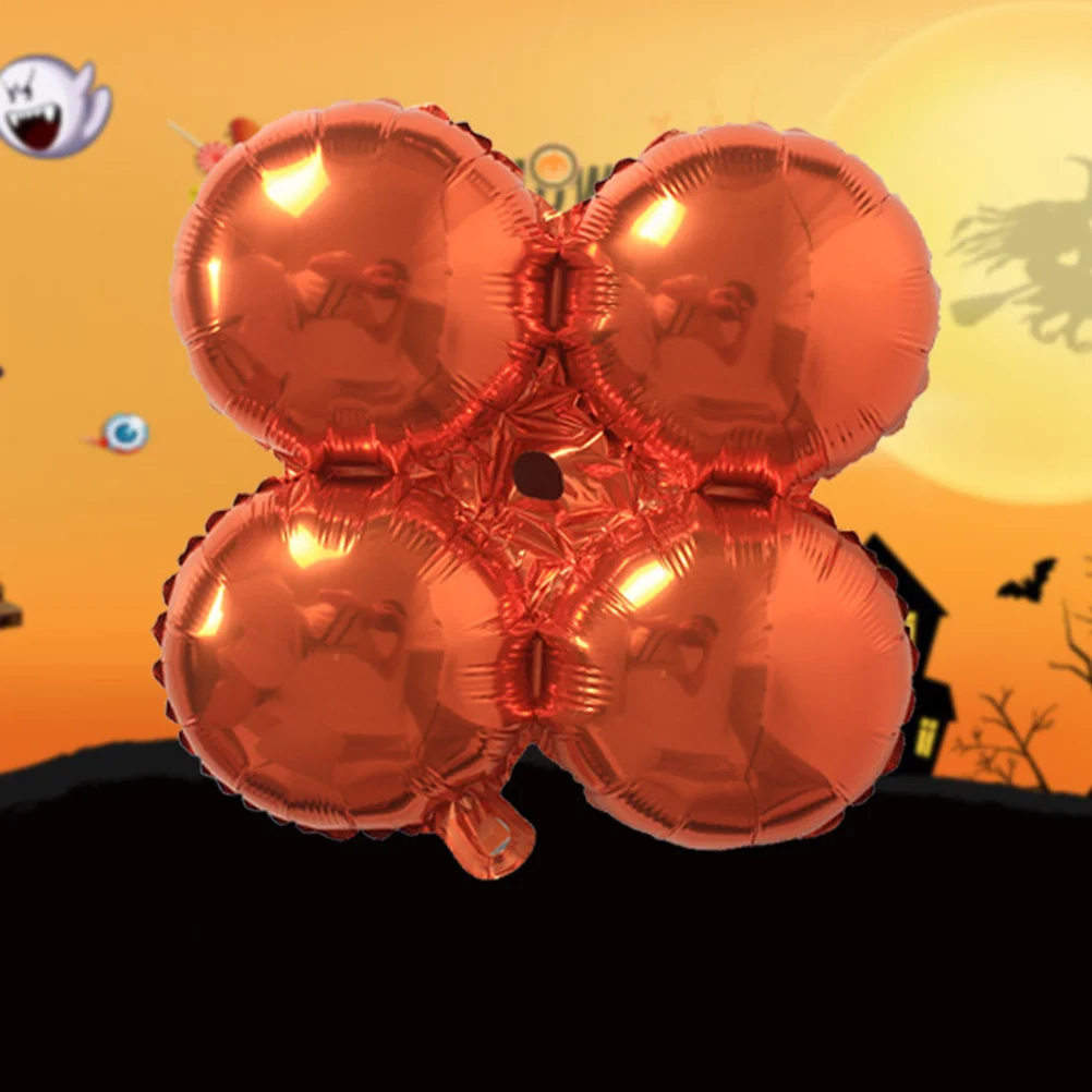 

10PCS Four Leaf Clover Foil Balloons Party Decor Balloon for Halloween Birthday Festival Decoration Black and Orange