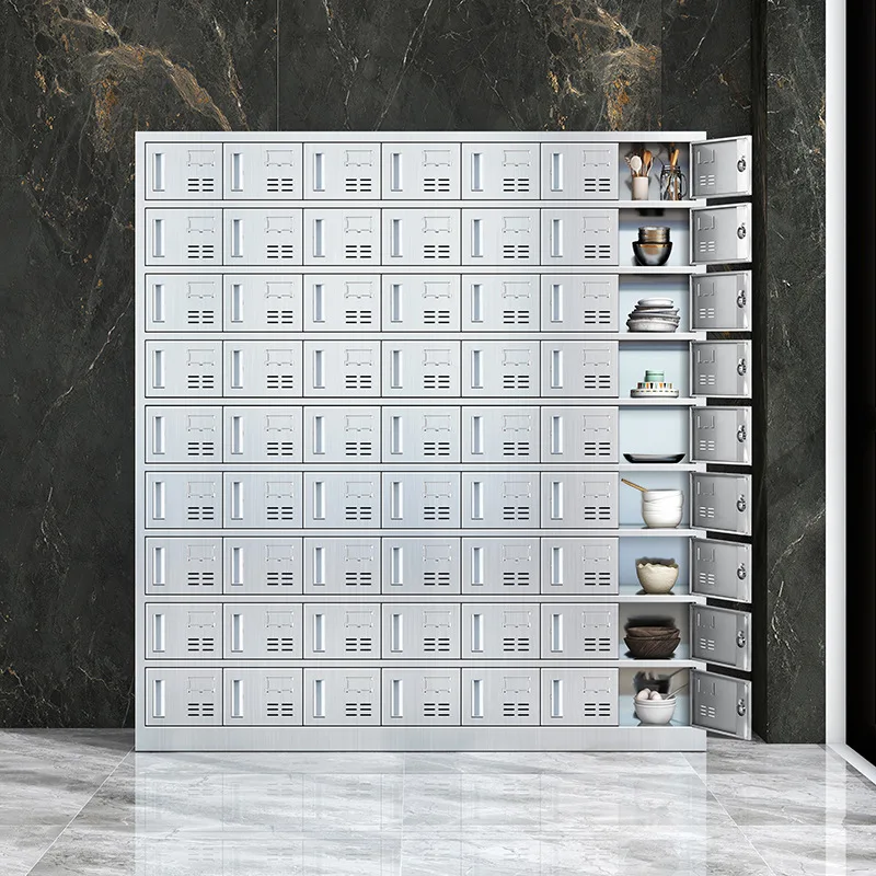 304 stainless steel cabinet locker multi-door shoe cabinet canteen pantry staff cupboard tableware item