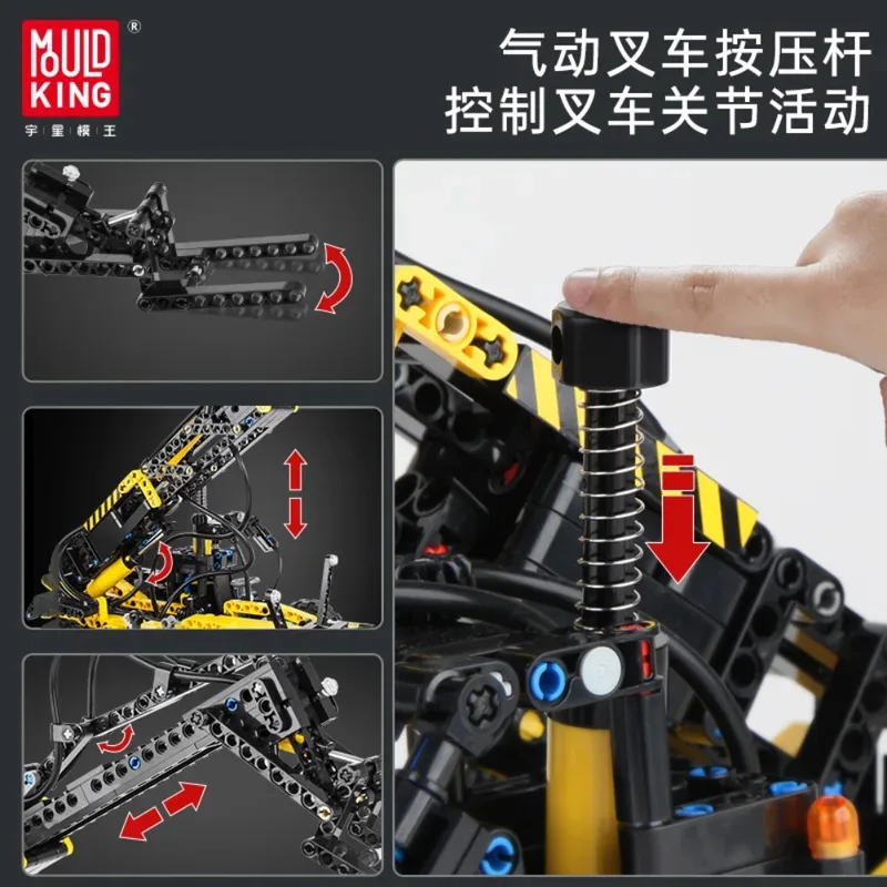 MOLD KING 19009 chariot élévateur télescopique pneumatique véhicule technique Simulation camion modèle ensemble blocs de construction briques assemblé jouet