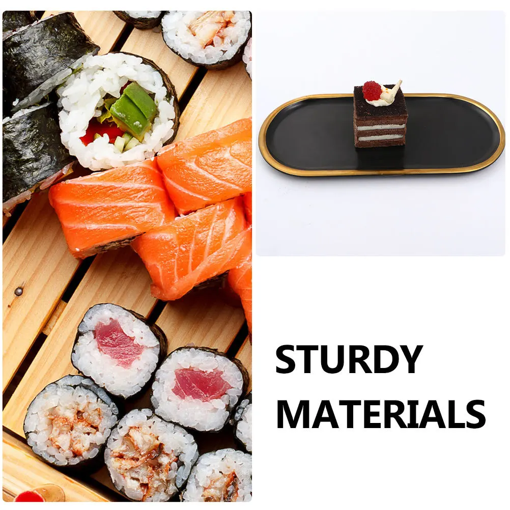 1Pcs Ceramic Jewelry Display Salver Black Adorable Storage Plate Exquisite Crafted Plate Wedding Gift Storage Tray