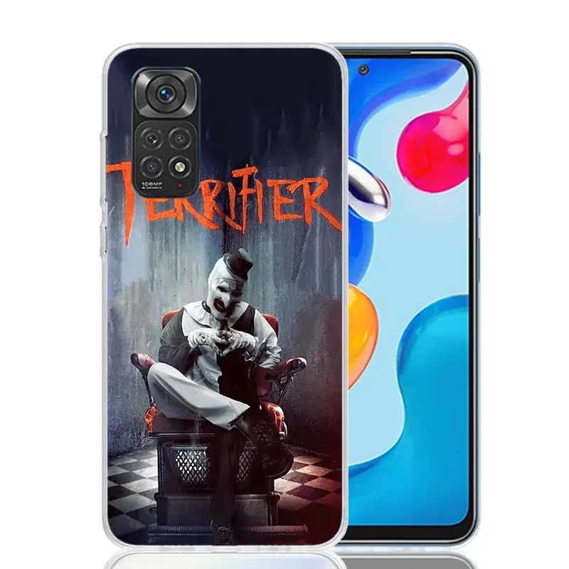 Horror Movie Terrifier Phone Case For Xiaomi Redmi Note 13 12S 12 11S 11T 11E Pro Plus 10S 10 9S 9 8T 8 7 Art Customized Coque C