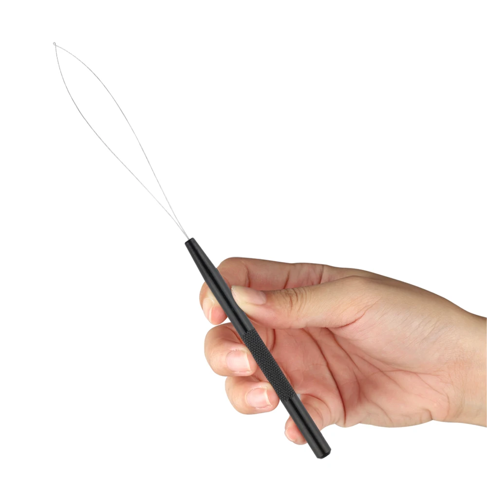 

Lanshii Hair Extension Loop Tool – Bead Threader for Weft Micro Ring Extensions, Easy Pulling Hook Tool for Salon and Home Use