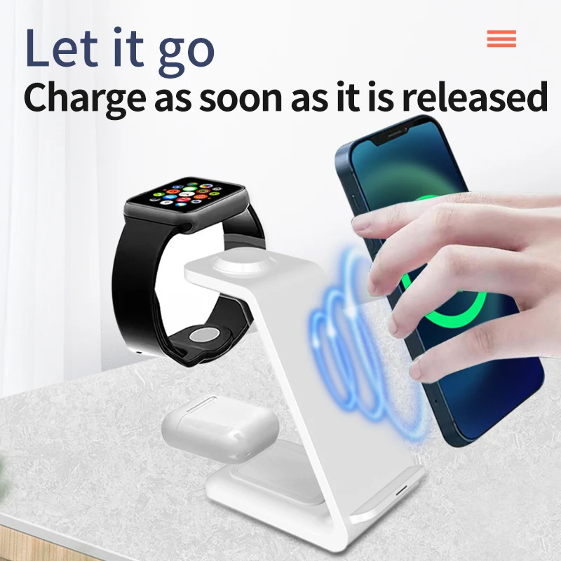 

30W Fast Wireless Charger Stand For iPhone 16-12 Samsung S20 S21 Apple Watch 8/7 Samsung Galaxy 6/5 Charging Station