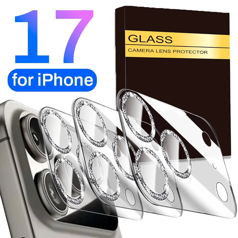 

1 шт., блестящее закаленное стекло, защита объектива камеры для IPhone 17 ProMax/17 Pro/17 Air/HD, прозрачные водонепроницаемые защитные пленки для объектива
