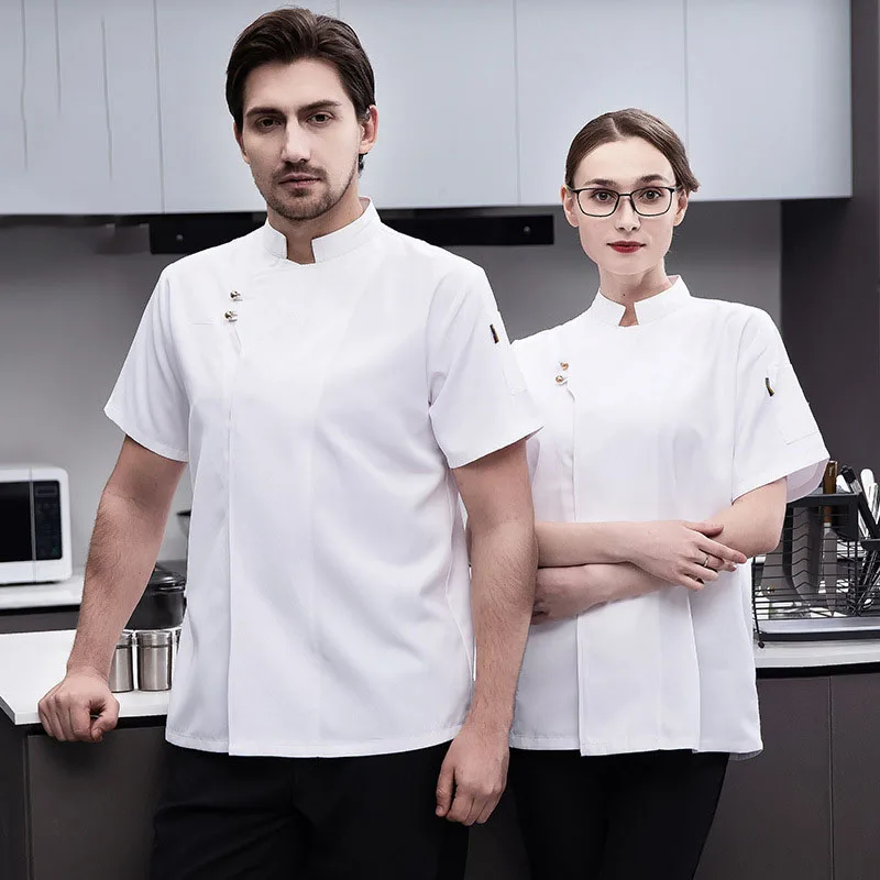 Logo personalizzato giacca da cuoco da uomo Hotel Catering uniforme da cucina Cafe Bakery cameriere lavoro abbigliamento ristorante cucina Chef Shirt