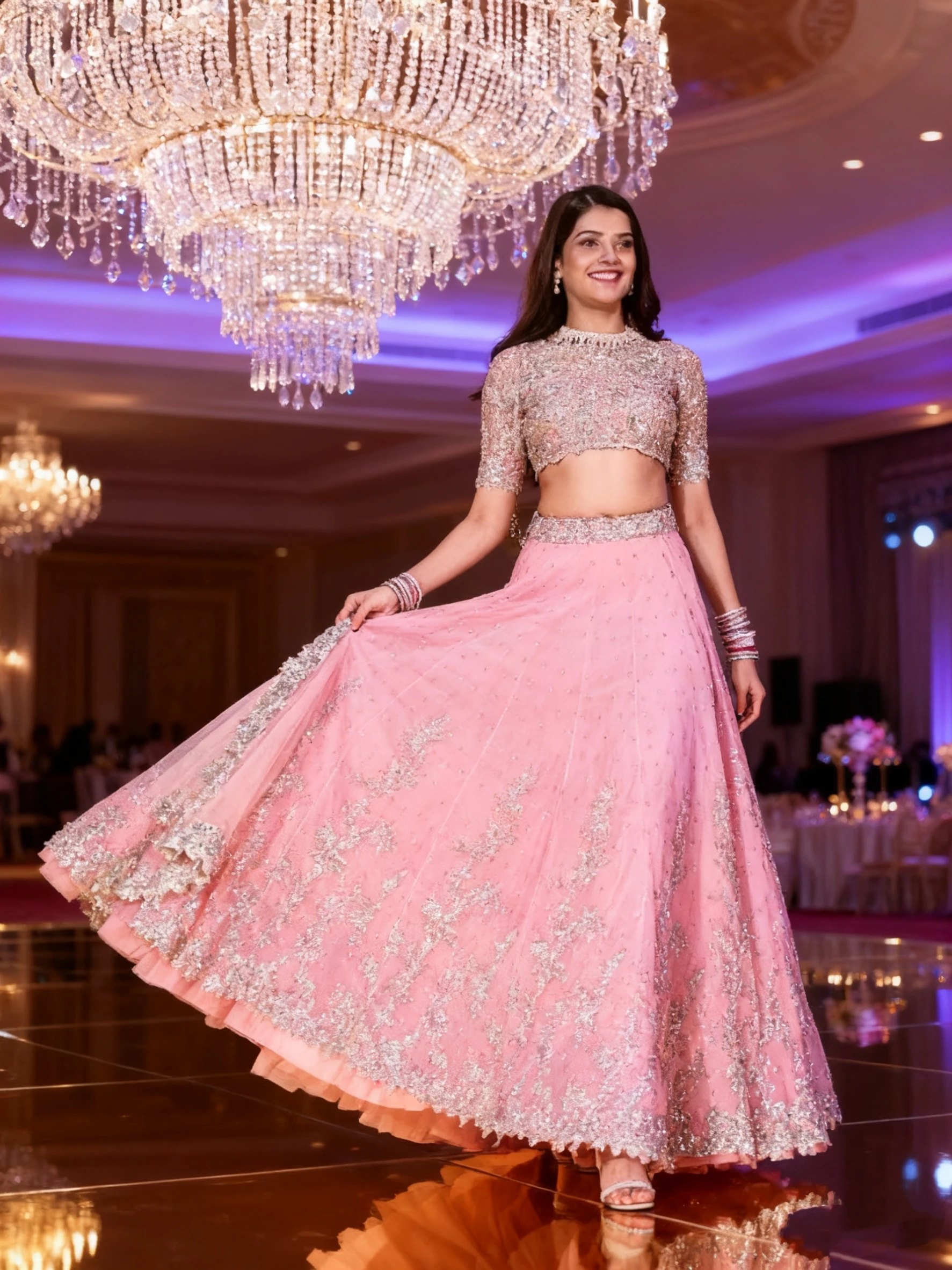 Customized Traditional Two Piece Pink Wedding Dresses with Wrap Lace Beaded applique muslim Indian Bridal Gowns vestido de noiva