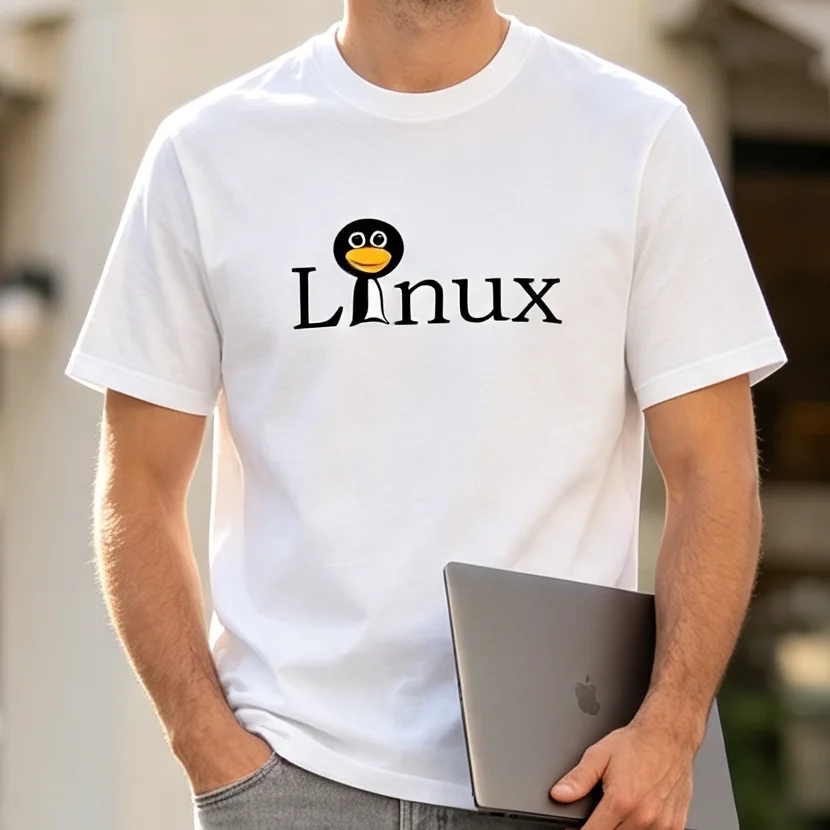 Linux Penguin Logo T-Shirt Programmer Developer Graphic Tee Cotton Unisex Color Options Casual Tech Streetwear Outfit Y2k