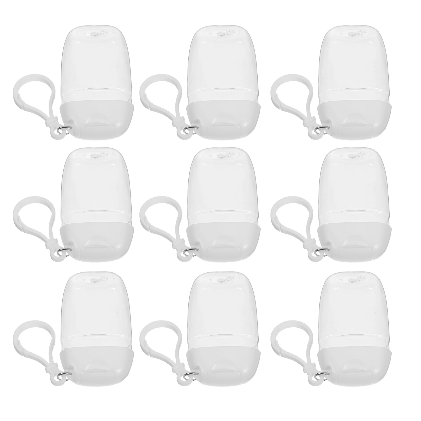 

9Pcs 30Ml Empty Travel Bottles with Hook Keychain Refillable Leakproof Portable Containers for Lotion Shampoo Hand Liquid Sub