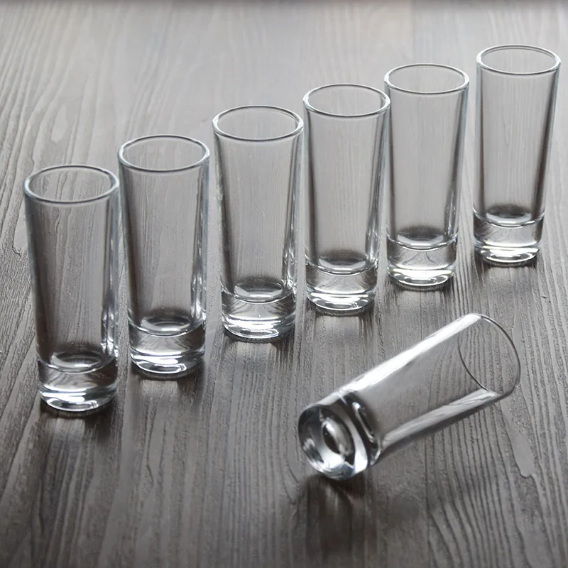 

8pcs set Glass Cups Simplicity Thick Bottomed Shot Glass Transparent Household Liquor Goblet Spirits Vodka Brandy Cocktail Cups
