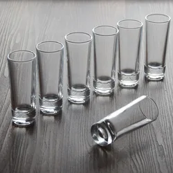 8pcs set Glass Cups Simplicity Thick Bottomed Shot Glass Transparent Household Liquor Goblet Spirits Vodka Brandy Cocktail Cups