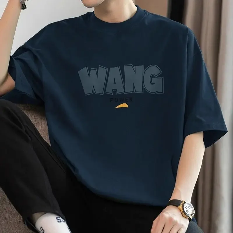 LIBIELIY Fashion O-Neck Printed Letter England T-Shirts Men's Clothing 2025 Summer New Loose Short Sleeve All-match Tops Casual