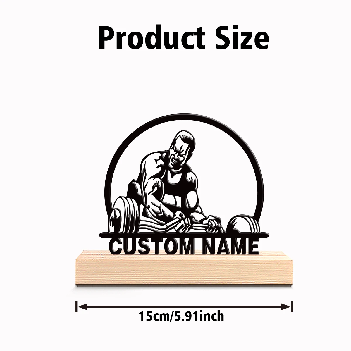 1pc Creative lift Custom Letter Tin Statue Metal Ornament Metal Sculpture With Wood Base Art Crafts With Wood Base Bedroom Table