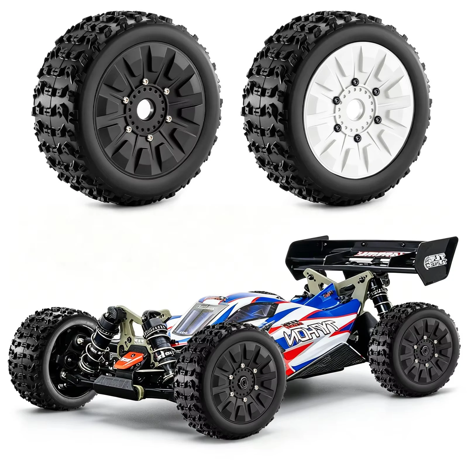 118x42mm 1/8 RC Off-Road Buggy Car Wheel Tire Tyre 17mm Hex For ARRMA Typhon Talion TRAXXAS HSP Redcat Losi HPI Kyosho RC Car