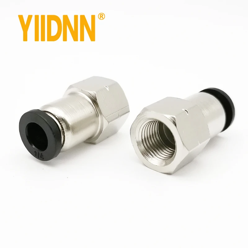 high quality NPT pneumatic tube fitting push in air quick connect pipe fittings PCF1/4-N02