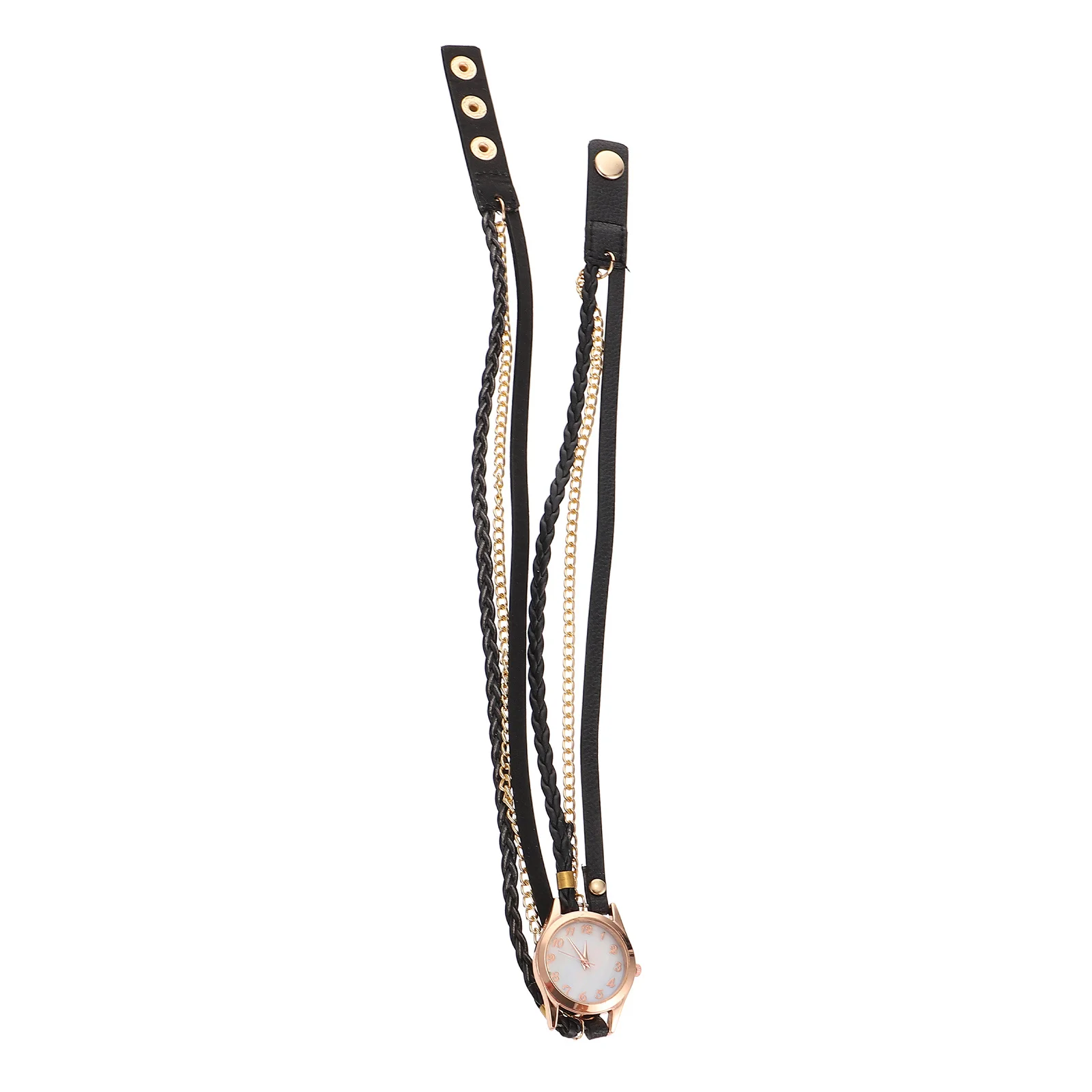 ساعة كوارتز نسائية بتصميم بسيط ورقيق وسوار خفيف الوزن وسلسلة تزيين لحفلات أعياد الميلاد اليومية