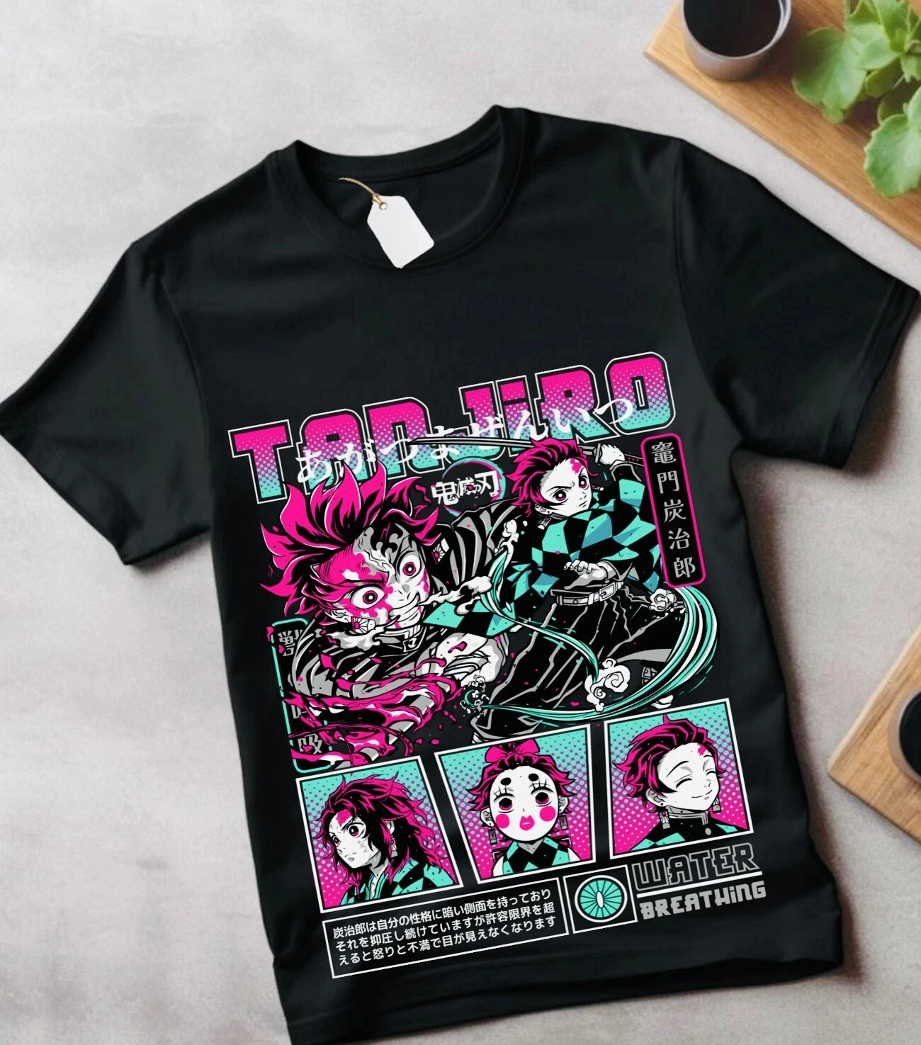 2026 Sommer Demon Slayer Anime Kamado Tanjiro Lockeres Kurzarm-T-Shirt aus Reiner Baumwolle für Kinder Trendiges Unisex Lässiges Bequemes T-Shirt