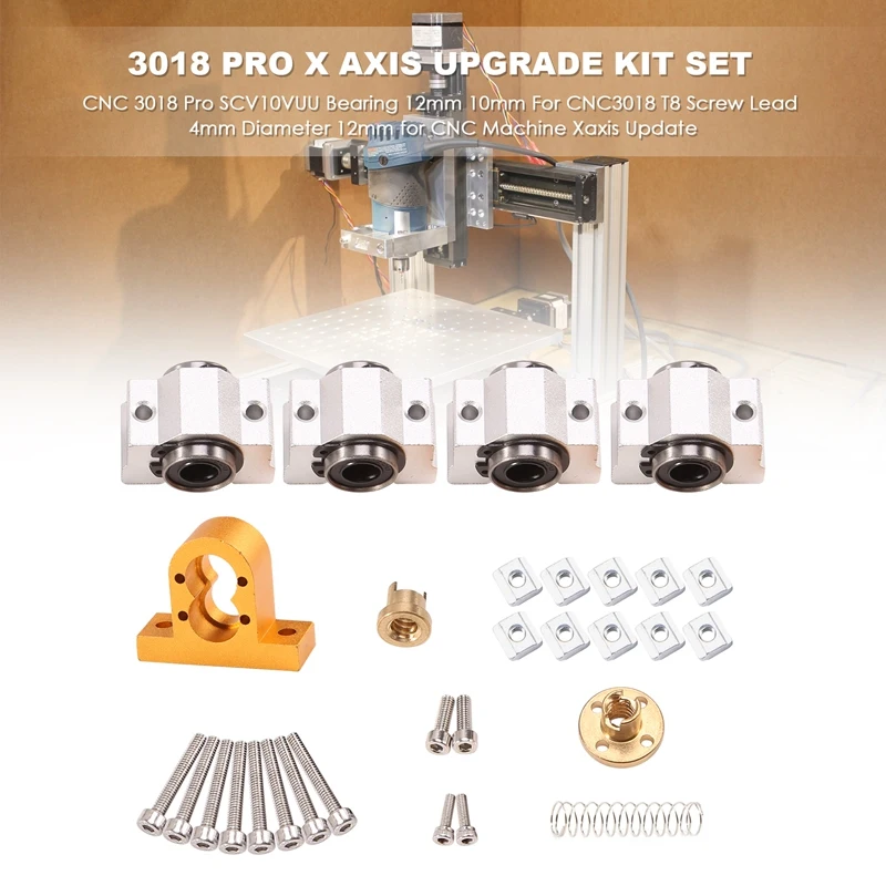 

CNC 3018 SCV12VUU подшипник 12 мм 10 мм для CNC3018 T8 винтовой Конец 4 мм диаметр 12 мм Для CNC станка Xaxis обновление