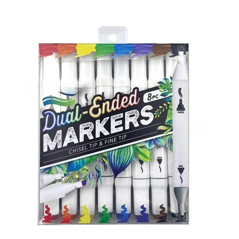 Dual Tip Markers Assorted Colors 8 Pack