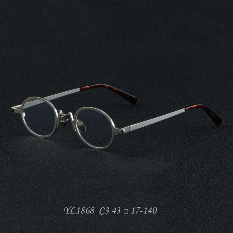 1868 Vintage Personalized Round Frame Glasses Frame Men's Optical Prescription Alloy Glasses Frames Male Anti Blue Light Eyewear