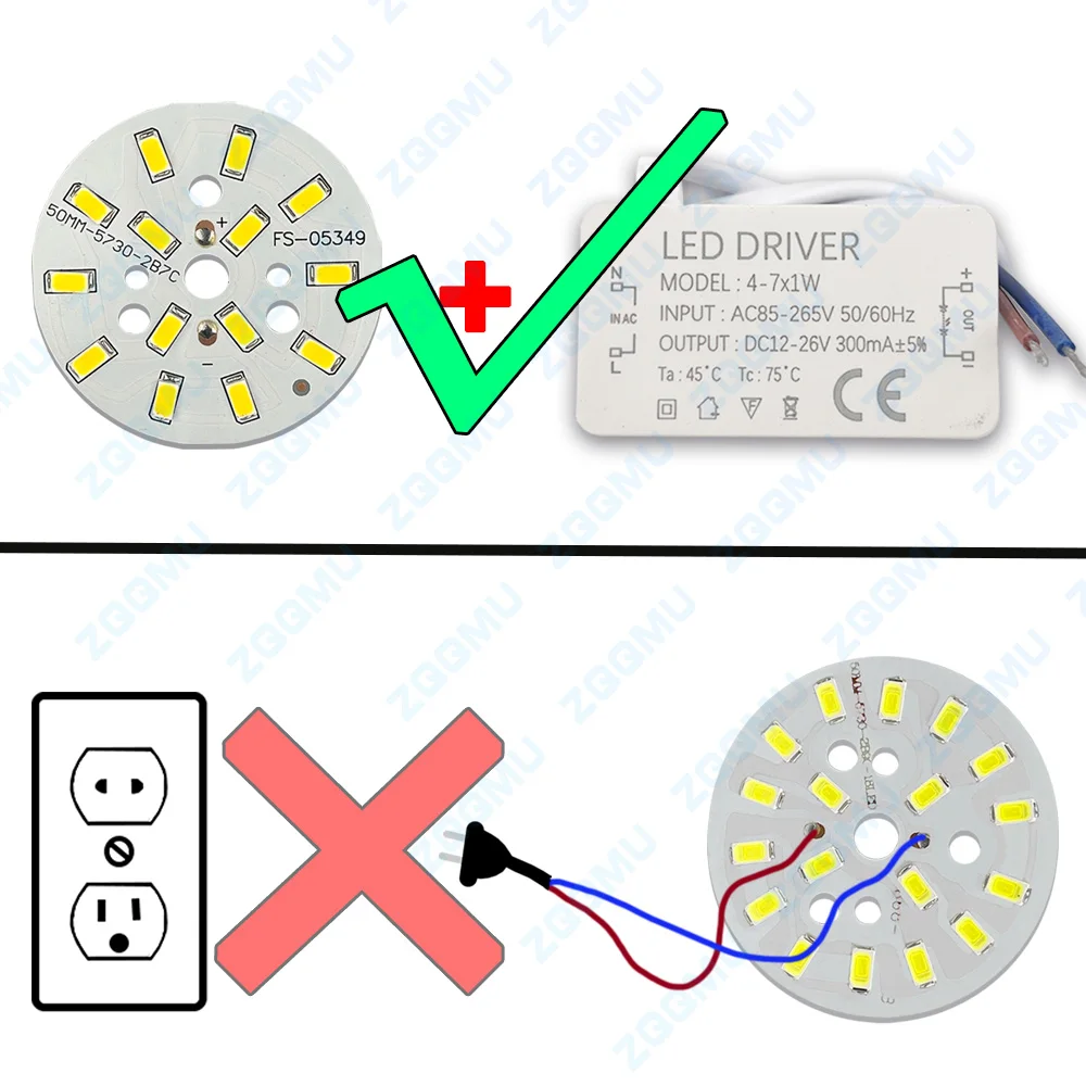 

5W 7W 9W 12W 15W 18W 24W 36W PCB Light Source Board Round Aluminum Lamp Panel LED Bulb Replacement Lamp Panel Welding Power Cord