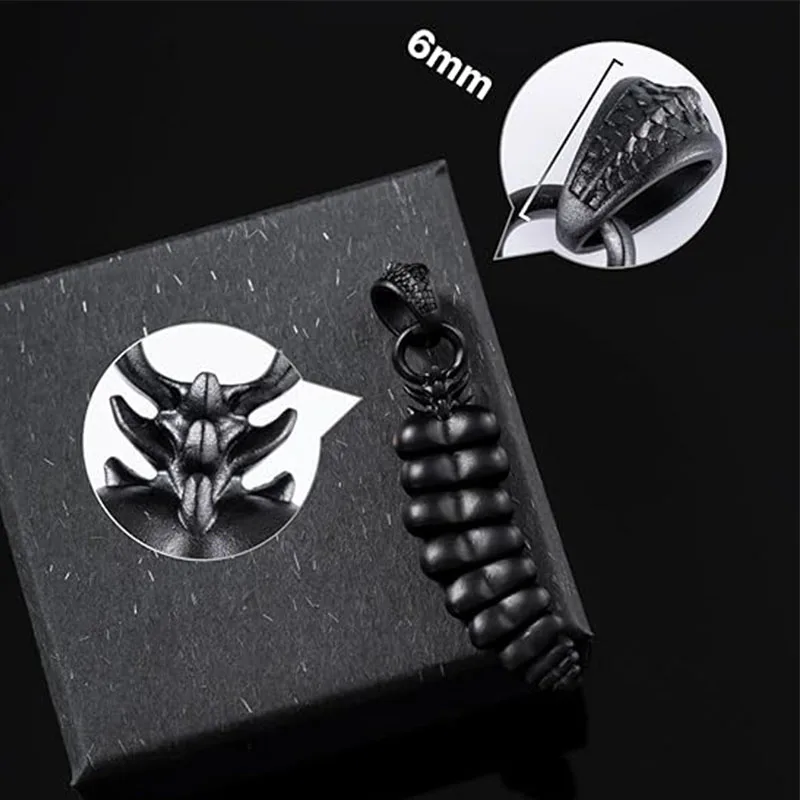 Original Design 2026 Hot Sale Black Rattlesnake Pendant Necklace Fidget Jewelry Chime Gifts For Ladies Men Snake Enthusiasts
