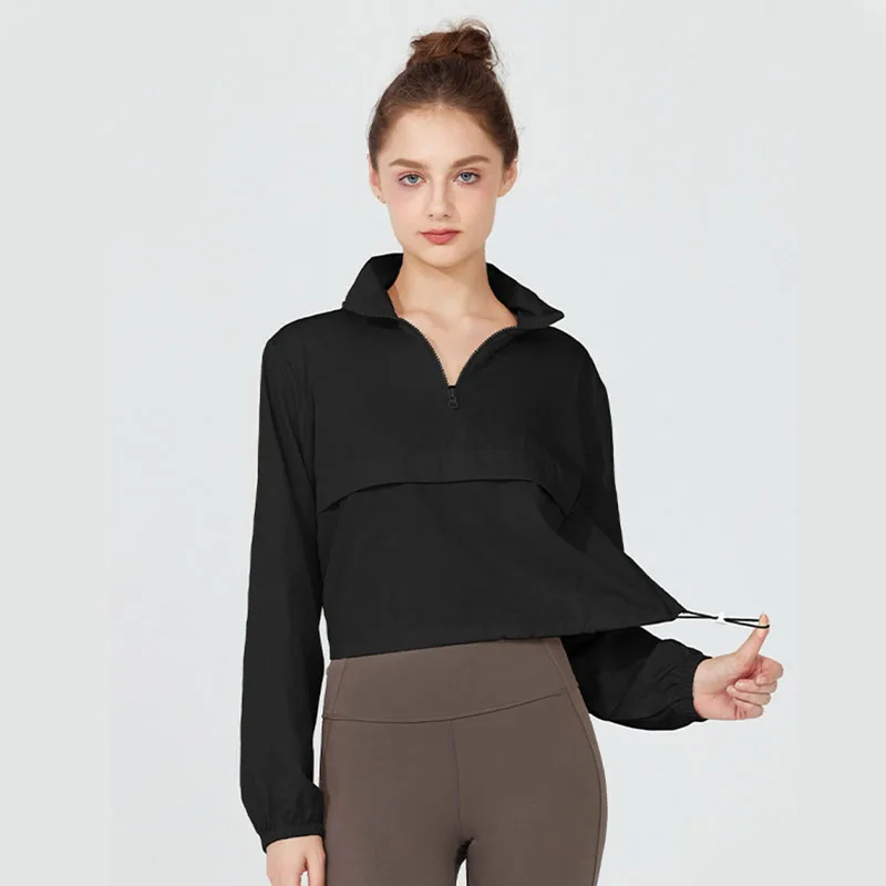 1PC Women's Long-Sleeve Fitted Athletic Jacket for Spring & Fall - Ideal for Running, Gym Workouts & Yoga image 6