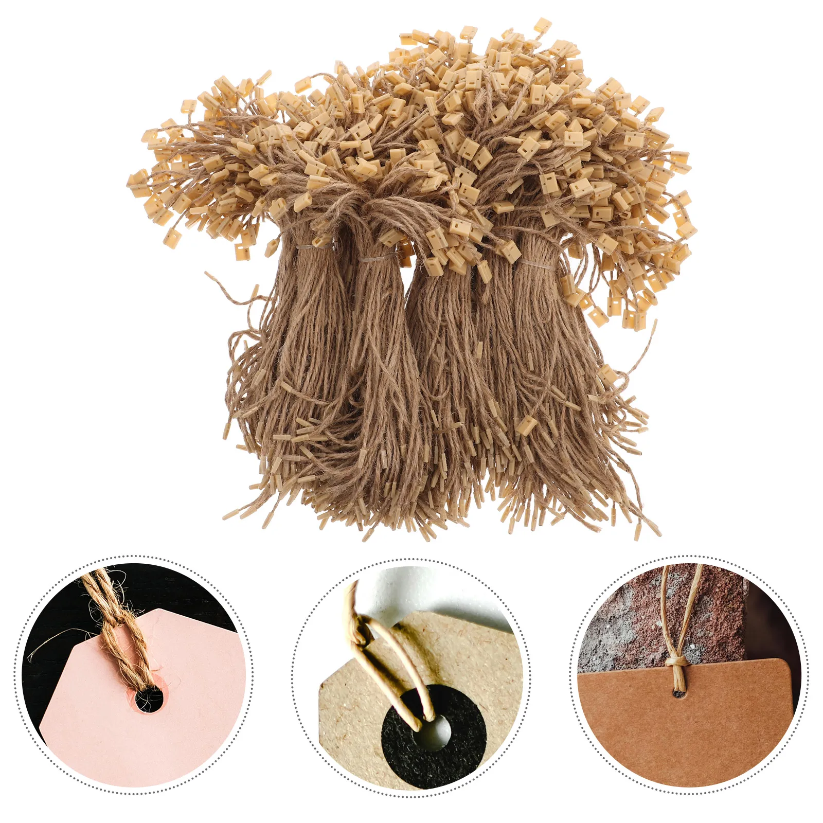 

1000 Pcs Tag Rope Clothing Label String Durable Hemp Thread Square Fasteners Price Tags Universal Care Labels Hardware