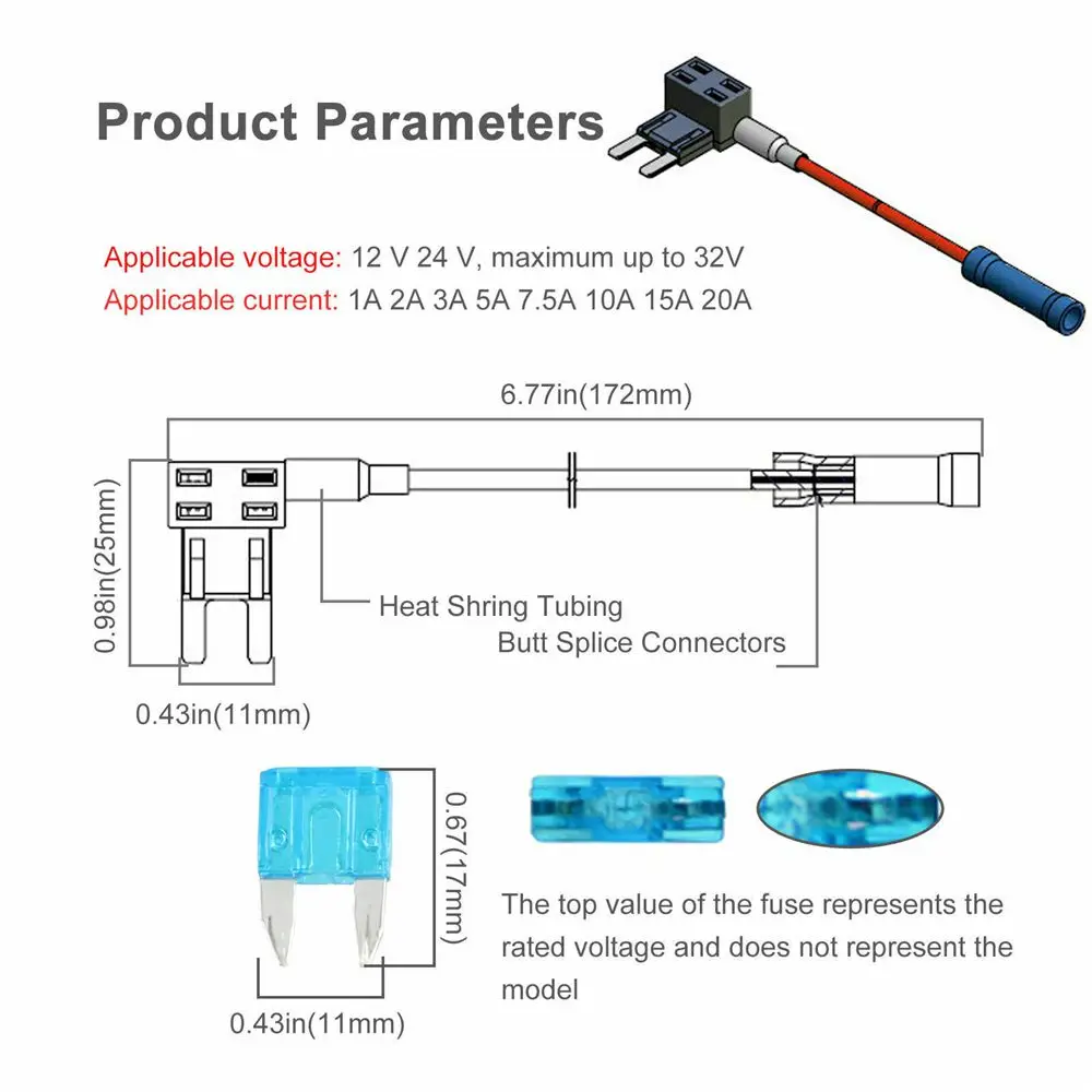 1PC 12V Car Add-A-Circuit Fuse Tap Fuse Holder Adapter Mini ATM Blade Fuse Holder Add Circuit Take Electrical Appliances