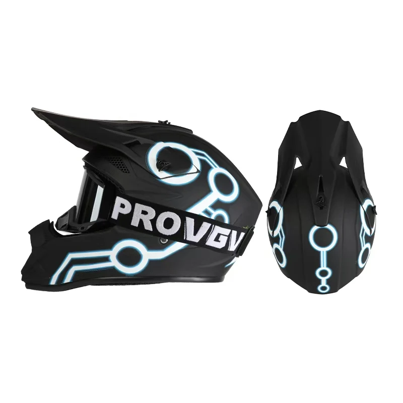 Kask motocyklowy terenowy dla mężczyzn, kobiet i dzieci, uniwersalny, całoroczny, personalizowany kask pełnotwarzowy do rajdów.