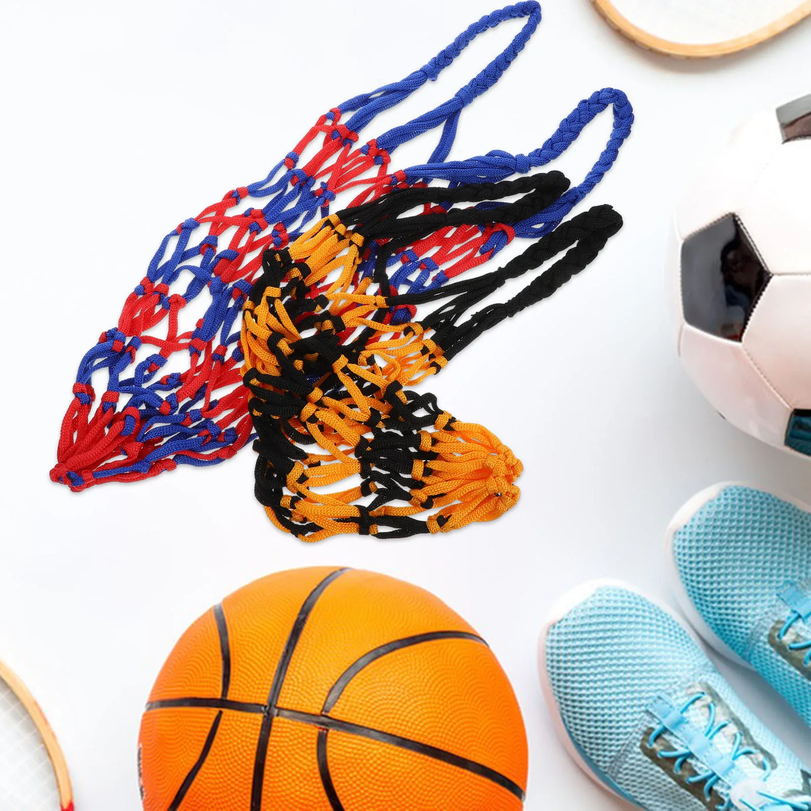 

2pcs Portable Ball Net Bag Basketball Mesh Storage Sports Nylon Carry Gym Home Use Outdoor Fitness Balls Container