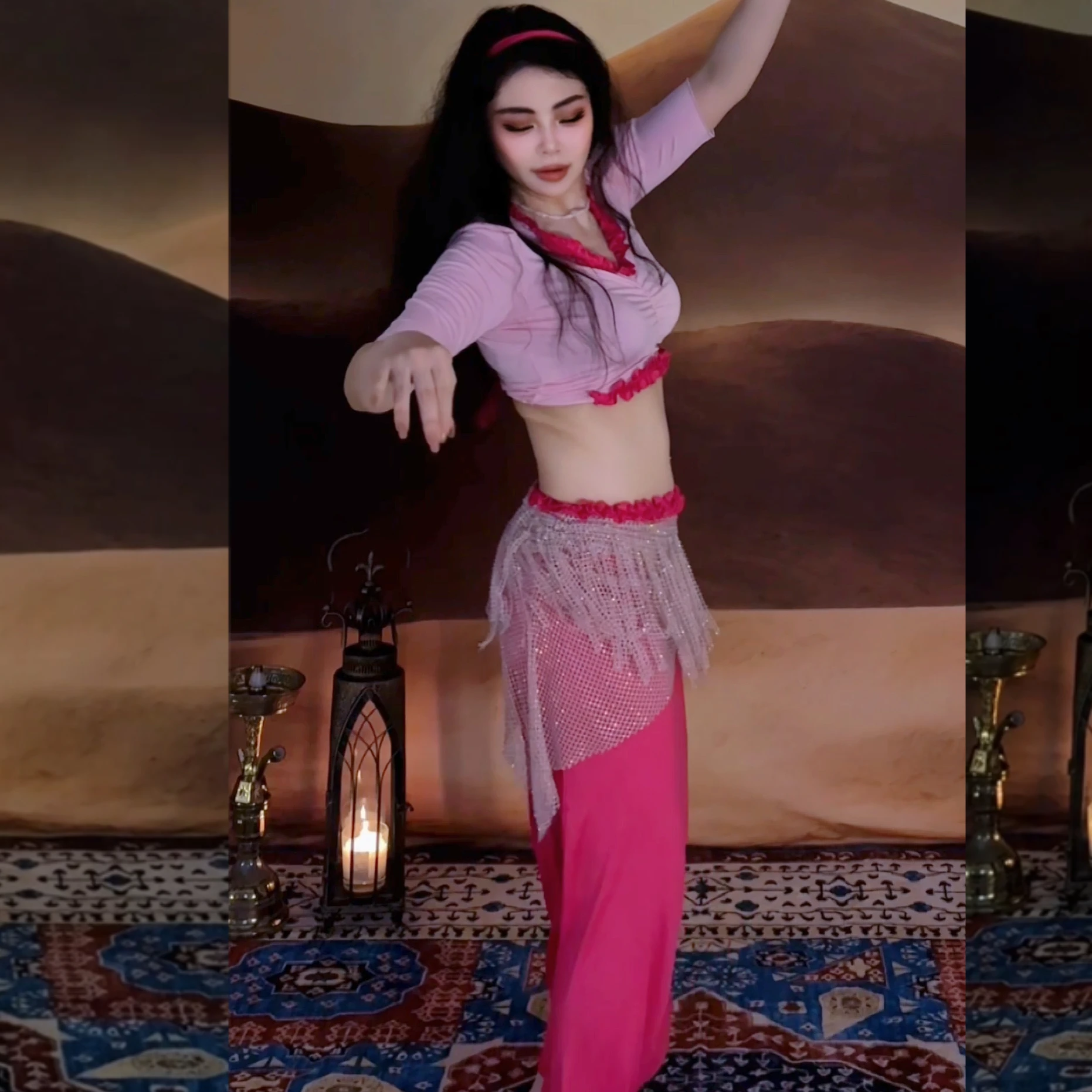 新しいベリーダンスパフォーマンス衣装女性 V ネック半袖トップ + セクシーなフィッシュテールロングスカート 2 個大人のオリエンタルダンス練習セット