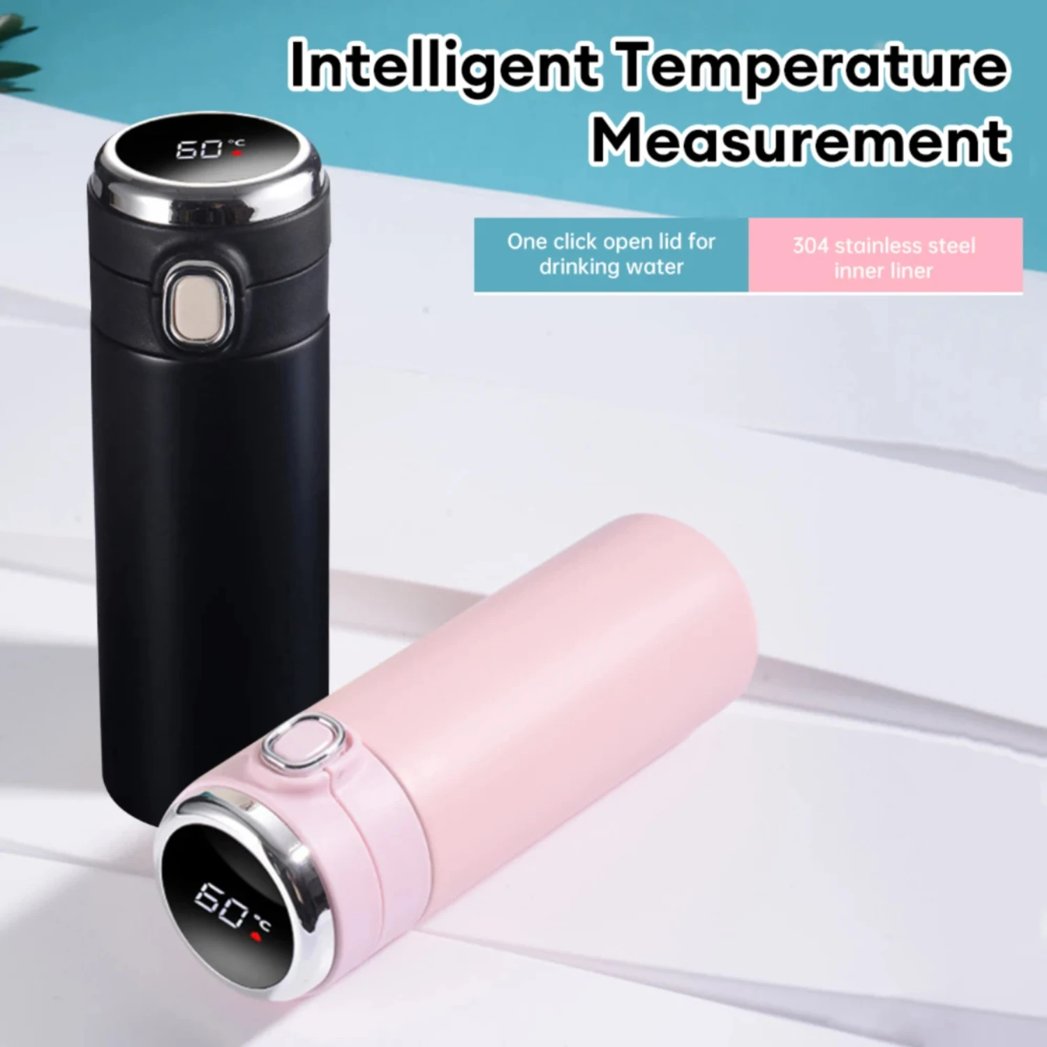 420ml Thermos Bottle Smart Display Temperature 316 Stainless Steel Vacuum Cup Office Coffee Cup Business Portable Thermal Mug